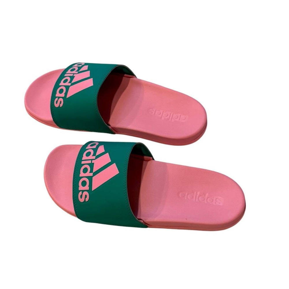 Adidas Pink Green Slide Sandals Sz 7